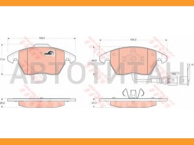 Купить Колодки тормозные на Skoda Octavia передние правые в Красноярске