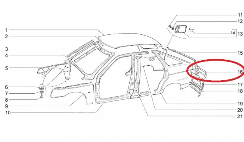 Схема кузова ваз 2110 названия деталей