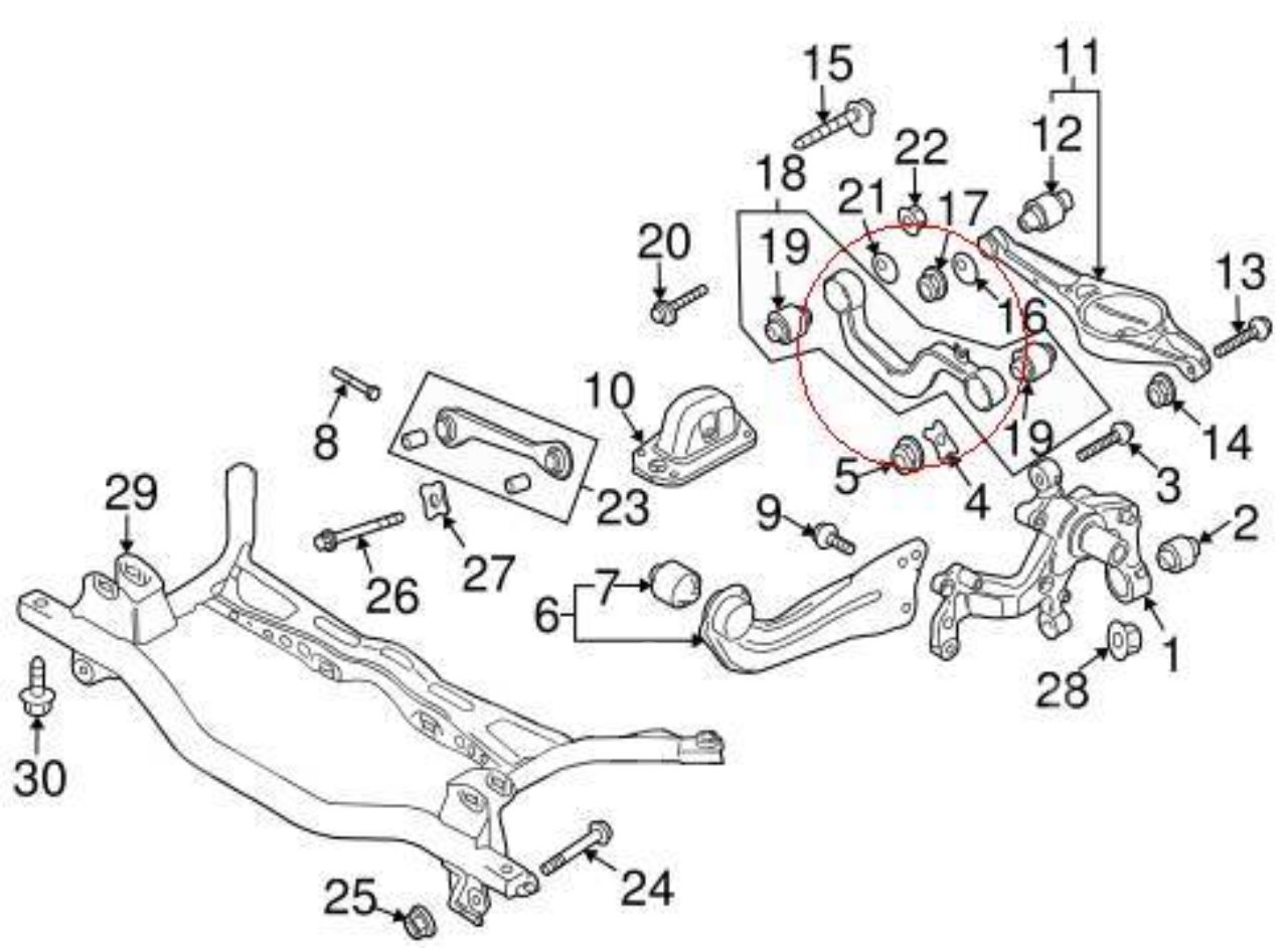 Джетта 5 задняя подвеска запчасти схема